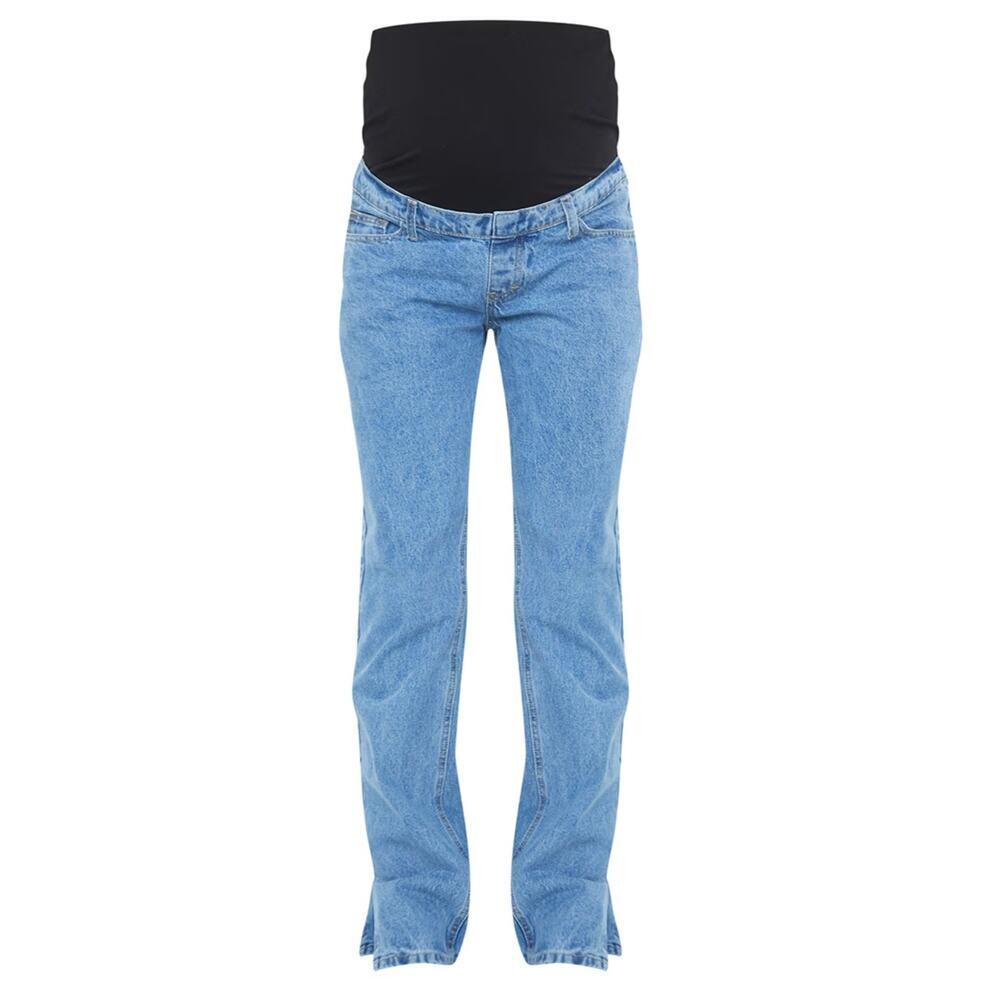 NWT NEW Maternity Mid Wash Split Hem Jeans size 10 UK 6 US pretty little thing